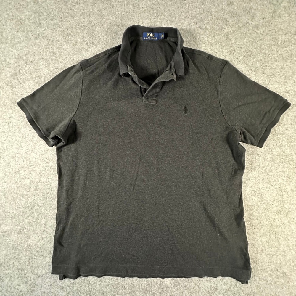 Polo Ralph Lauren Polo Shirt Mens Large Black Short Sleeve Small Pony Black Logo